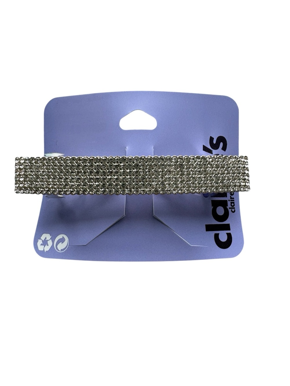 Claire’s Brand Hair Clip Covered In Sparkling Silver-Toned Rhinestones Barrette
